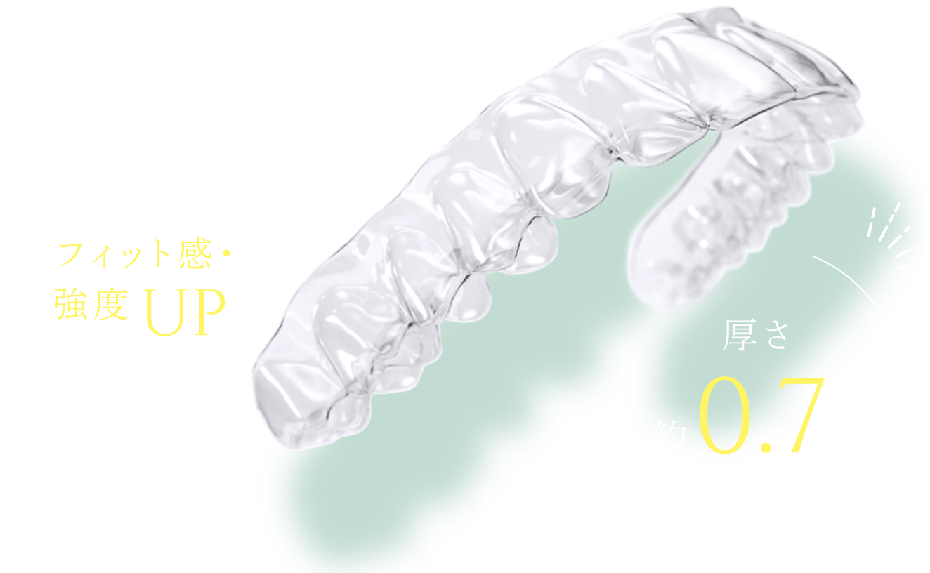 3層構造でフィット感・強度UP!厚さ約0.7mm